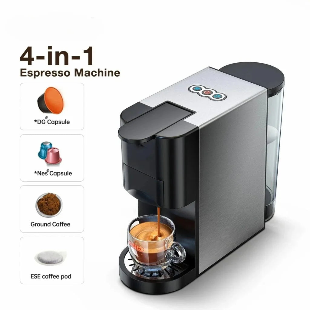 Machine a Café INOX Multi-Capsules 4 En 1 -1450W – 19 Bar 0.8L SilverCrest
