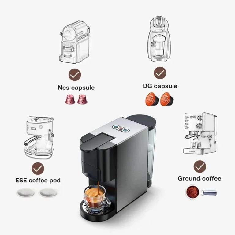Machine a Café INOX Multi-Capsules 4 En 1 -1450W – 19 Bar 0.8L SilverCrest