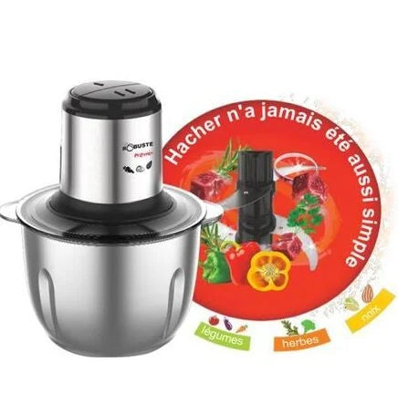 Hachoir 400W PROMIX 2L – 4 Lames – Inox Robuste