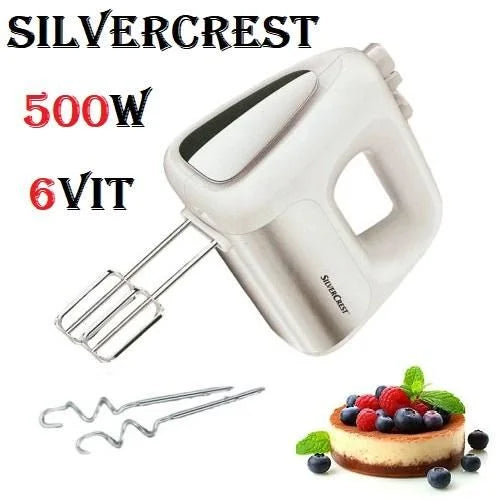 Batteur Electrique À Main 500W avec 6 vitesses +Turbo SilverCrest – HM2002GS