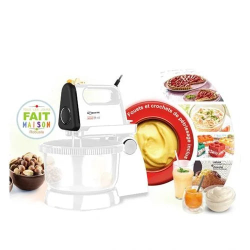 Batteur avec bol rotatif 300W Blanc Robuste T300