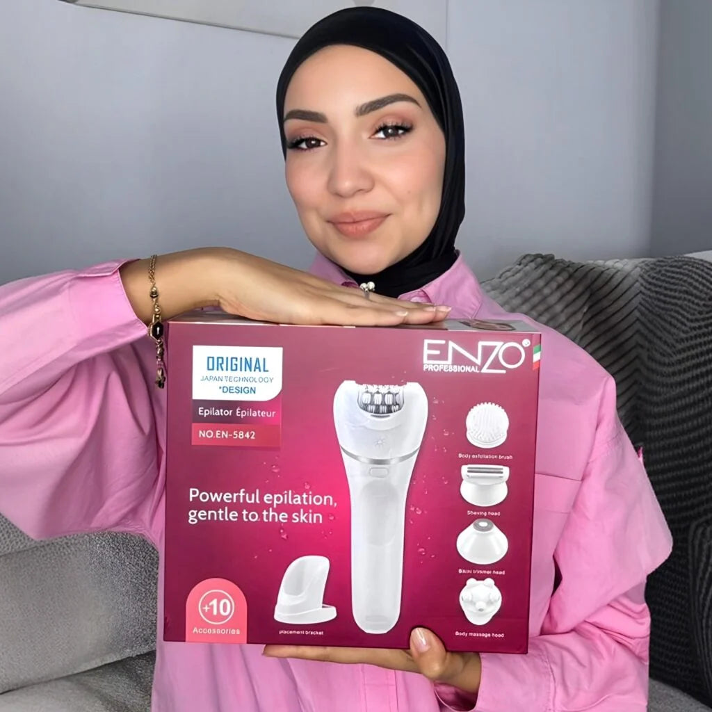 Epilateur sans fil avec 10 accessoires ENZO EN-5842