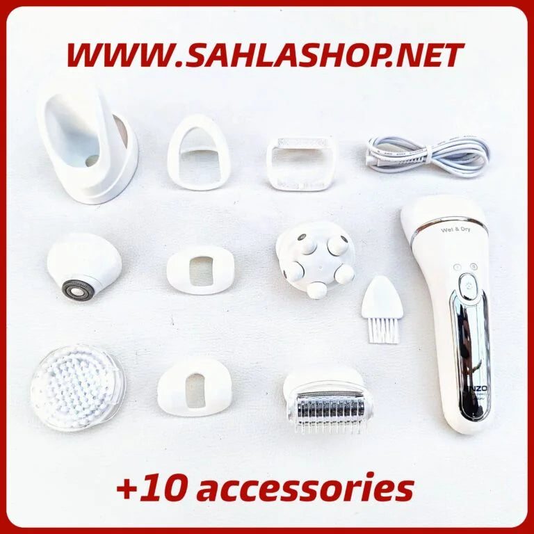 Epilateur sans fil avec 10 accessoires ENZO EN-5842