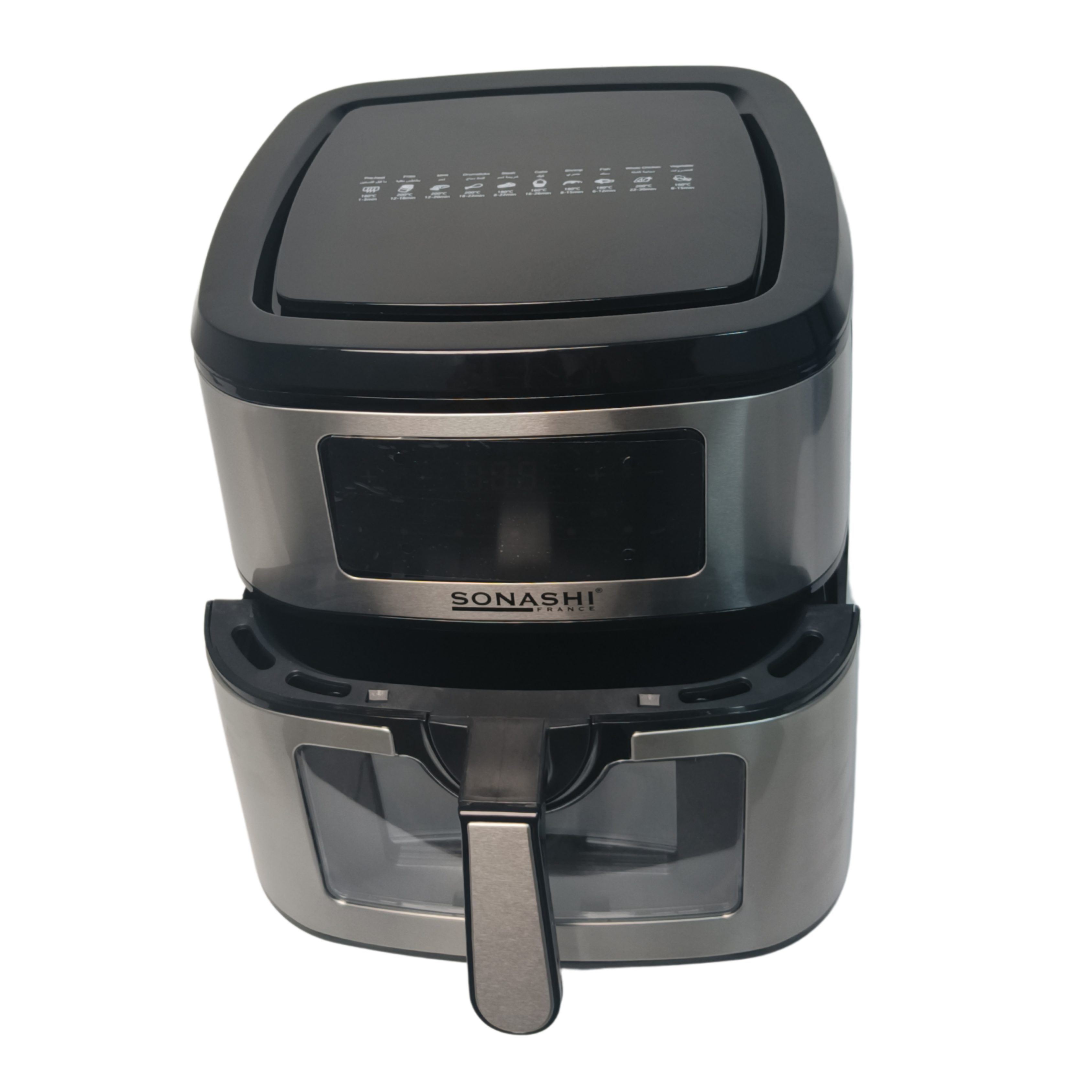 Sonashi Friteuse sans Huile SONASHI-FRANCE 9.2Litres-8programmes-Ecran tactile LED-2000W-GRIS