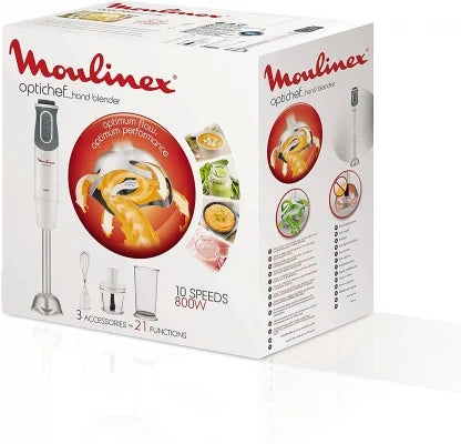 Mixeur Plongeant-Batteur Moulinex 800W, 10 vitesses + Pulse, Pied métal amovible – DD642110 – DD642110 – DD642110