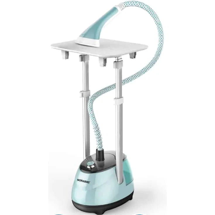 مكواة بخار عمودية مع طاولة كي Sonashi SGS-325 – قوة 1800 واط وخزان 1.8 لتر