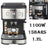 Robuste Cafetiere A BRAS Automatique MOKA-15 bar-1.2L-1100W- Noir -Argent