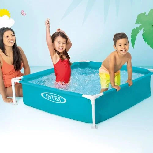 Intex Piscine carrée à cadre Small Frame 122 x 122 x 30 cm pour Enfants – 57173
