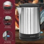 Bouilloire Electrique 1,5 L 2200 W Bomann Wks-3002 noir-inox