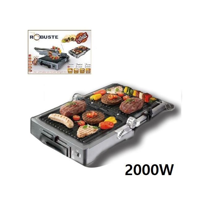 Robuste Grill & panineuse Bio-Plus-Gv2000- Inox