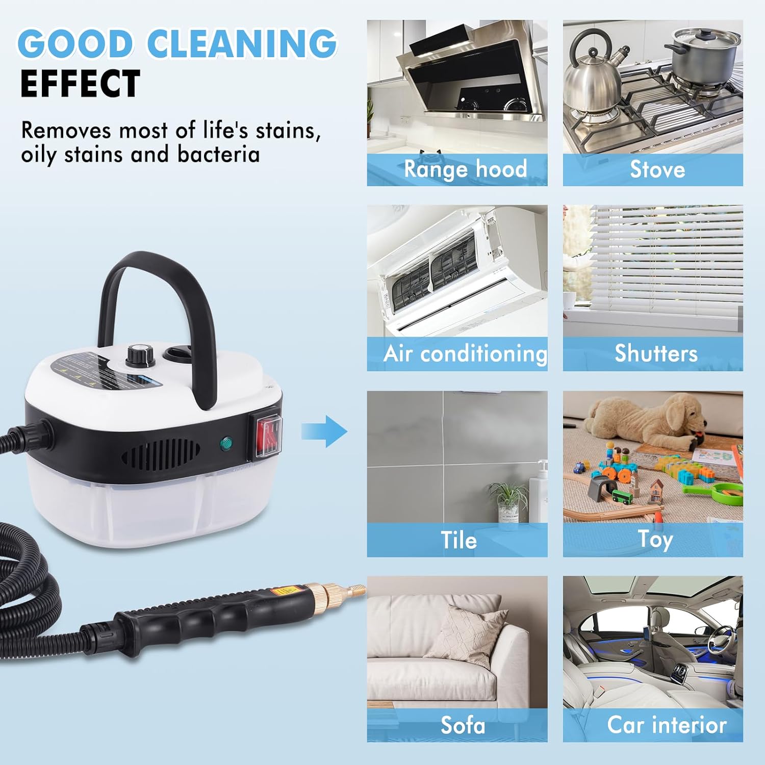 جهاز يوكينغتيك الاحترافي للتنظيف والتعقيم بالبخار بقوة 2500 واط (Yokingtec High-Pressure Steam Cleaner)