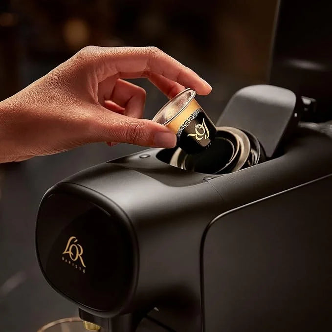 Machine à Café à Capsules, Piano Noir, Reconnaissance des Capsules Doubles Philips L’Or Barista Sublime LM9012/60