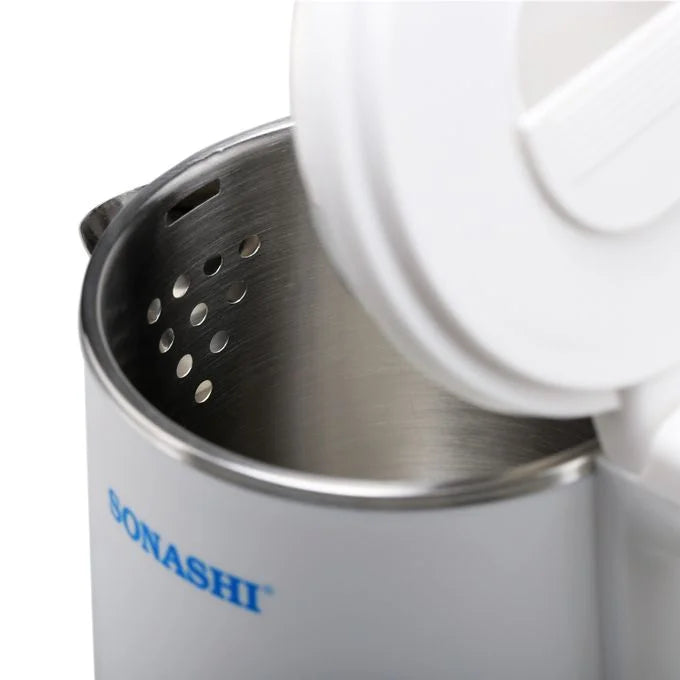 Bouilloire Electrique Sans Fil en Inox 1.2L 1620W Sonashi SKT-1201N