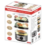Cuiseur a vapeur INOX 3 Panier – 400 W – 6 L- TCV-364 Techwood