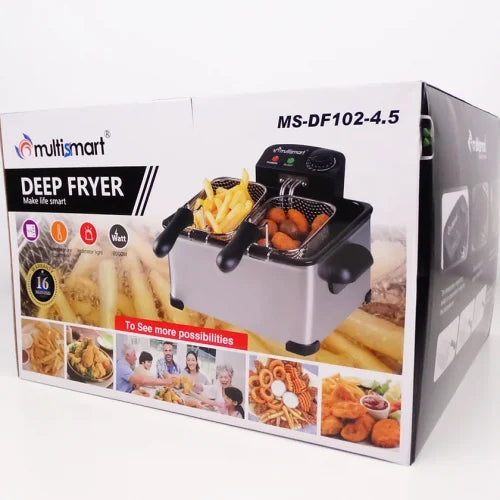 Friteuse inox électrique 4.5 L 2000W avec 3 Panier Multismart MS-FR1204