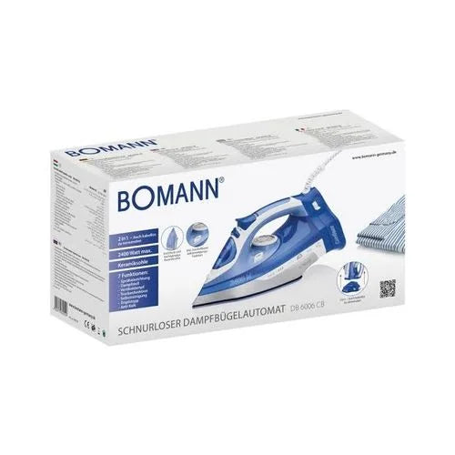 Fer à Repasser à Vapeur 7 fonctions -sans fil Bomann DB 6006 CB -blanc/bleu