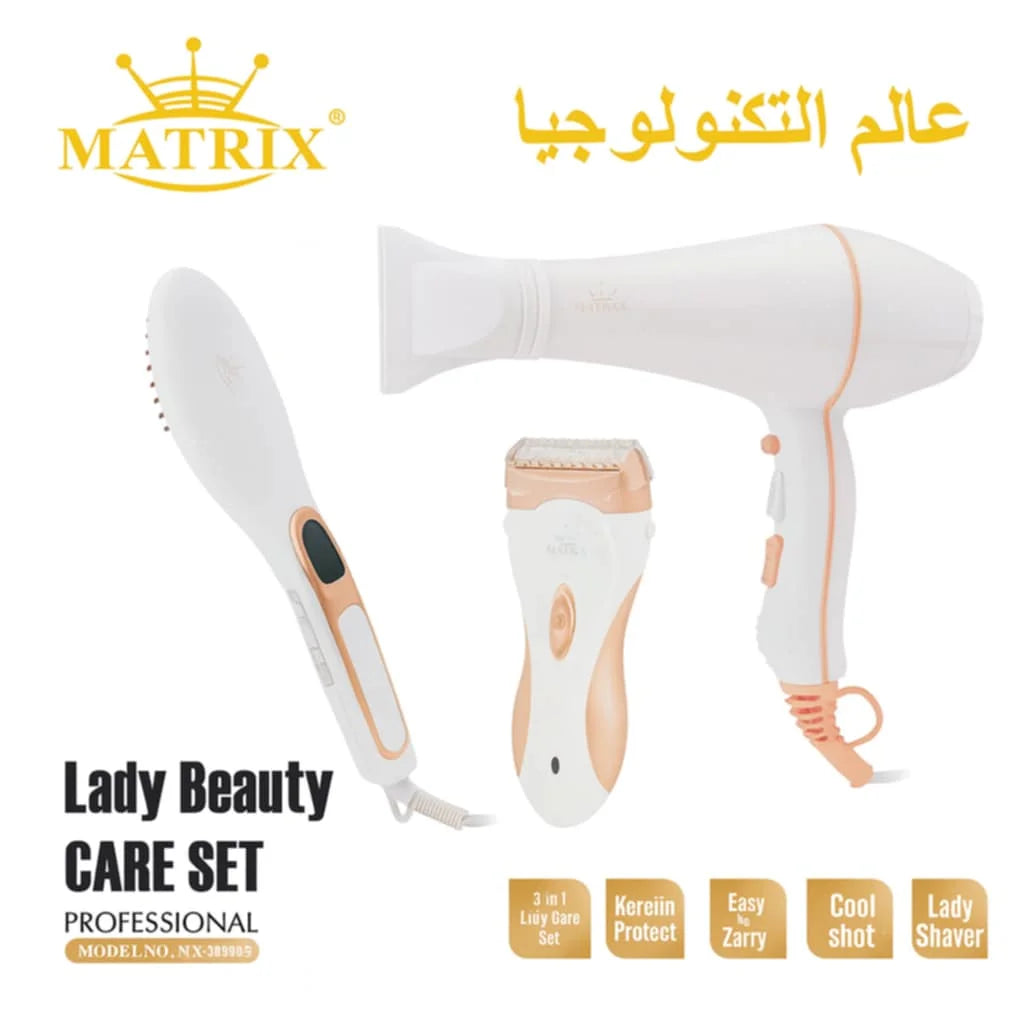 Pack Beauté 3 en1 professionnel Keratin Protech 2000W Céramique Matrix MX-6239