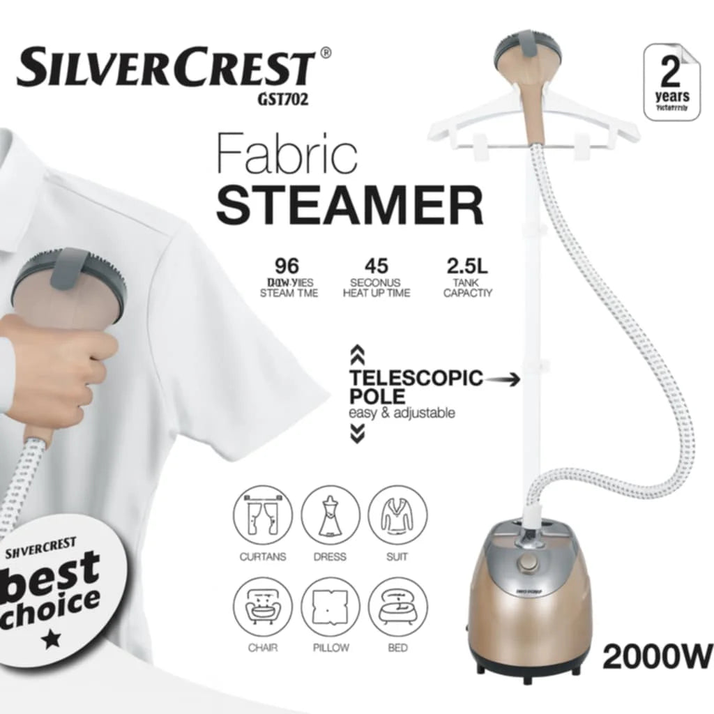 Défroisser a Vapeur 2 EN 1SilverCrest 2000W 2.5L SilverCrest GS1702