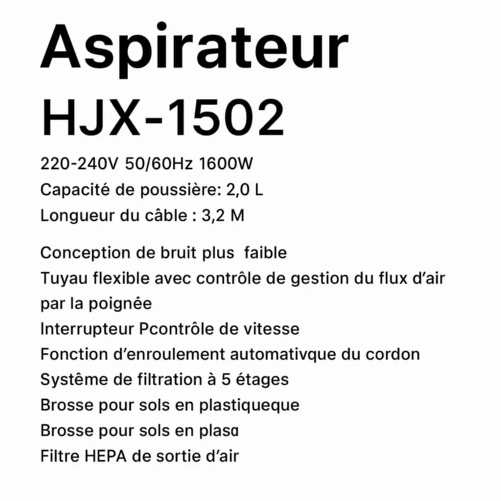 Aspirateur Calor NRJ Sans Sac 1600W 2L Avec Controle de vitesses Calor NRJ HJX-1502
