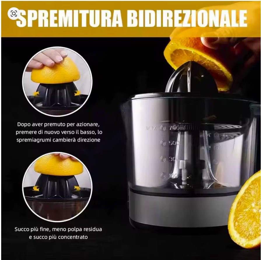 Matrix Presse Agrumes Electrique - 40W -0.7L-mx-623 Noir-Argent