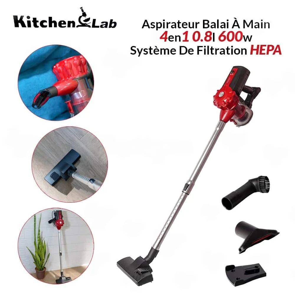 Aspirateur Balai À Main 4en1 0.8L 600W KitchenLab Kt-V-001 متوفر حاليا اللون الأزرق فقط