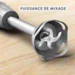 Quickchef+ DD672B10 Mixeur plongeant Moulinex – 1000W – 1 accessoire – 20 vitesses DD672B10