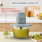 Choppeo, Hachoir avec bol en verre Moulinex , Capacité de 1 L, Verre borosilicate DJ603110