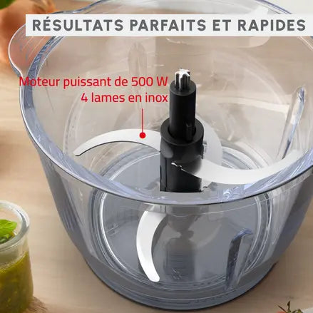 Choppeo, Hachoir avec bol en verre Moulinex , Capacité de 1 L, Verre borosilicate DJ603110