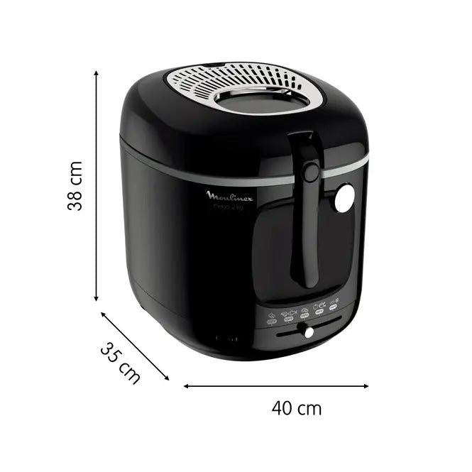 Friteuse Mega 2 KG Xxl pour 8 personnes Moulinex Am480870 Noir
