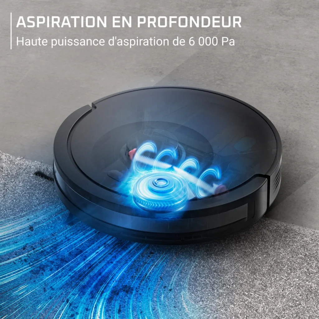 Aspirateur robot laveur, 6 000 Pa, Détection laser à 360° Rowenta RR87C5WH
