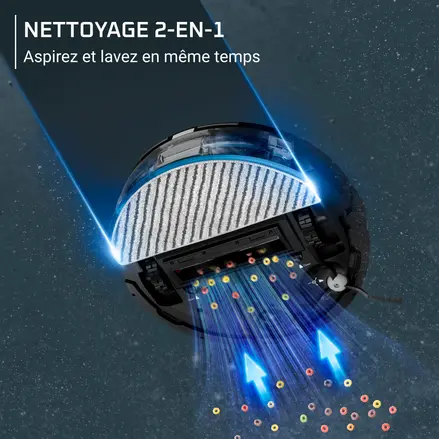 Aspirateur robot laveur, 6 000 Pa, Détection laser à 360° Rowenta RR87C5WH