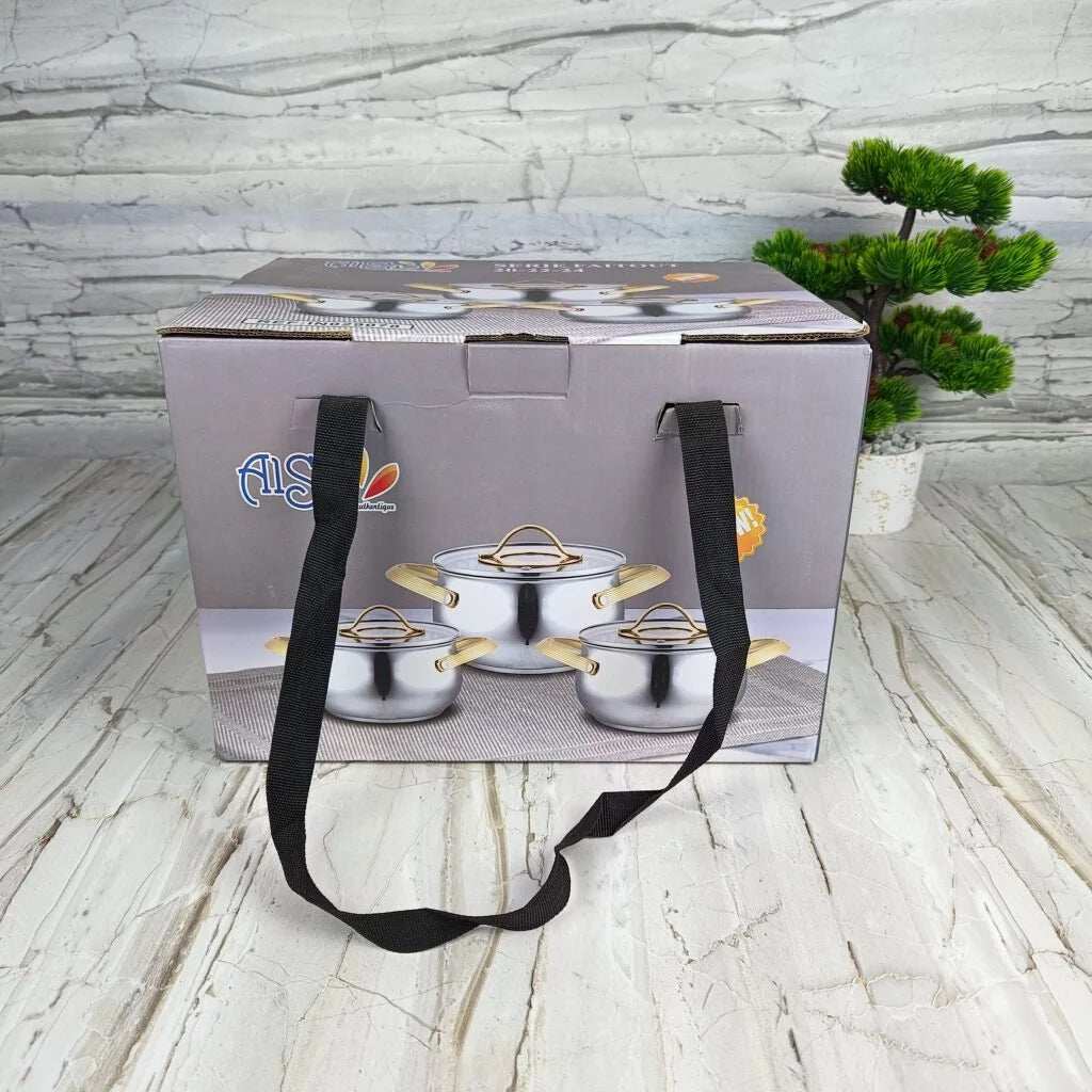 Série 3 Marmites Luxe En INOX Alsie