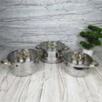 Série 3 Marmites Luxe En INOX Alsie