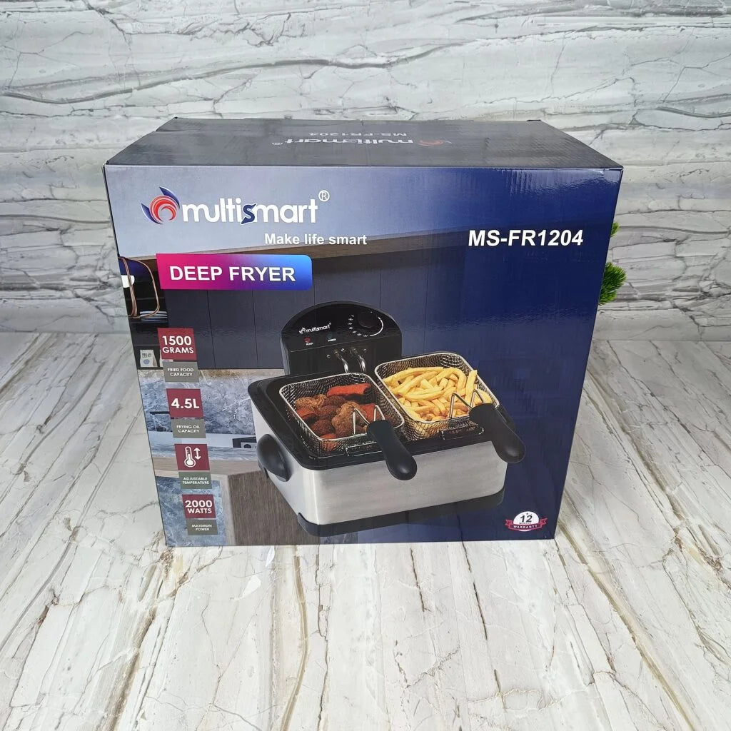 Friteuse inox électrique 4.5 L 2000W avec 3 Panier Multismart MS-FR1204