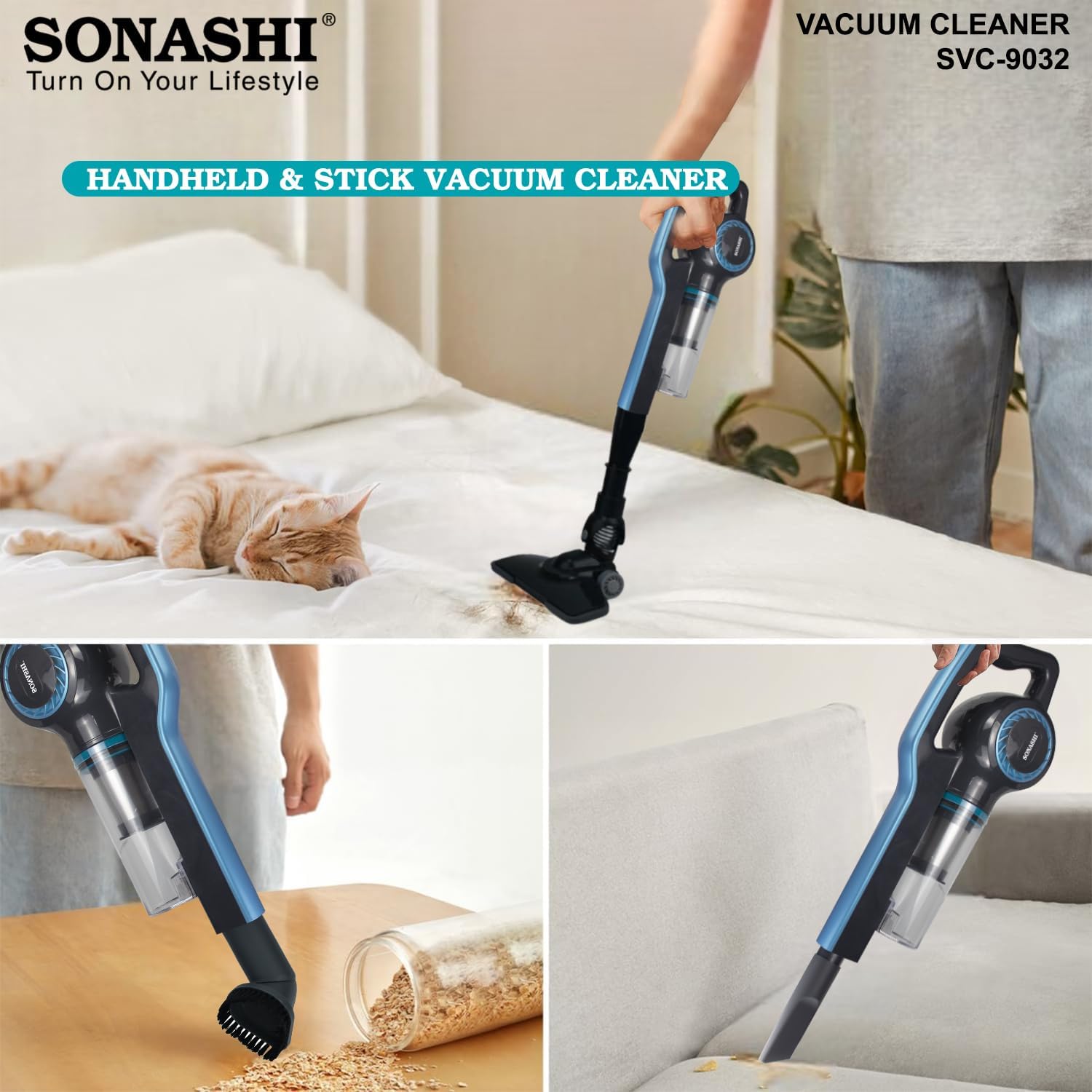 Aspirateur SONASHI Poussière Balai à Main 3 en 1