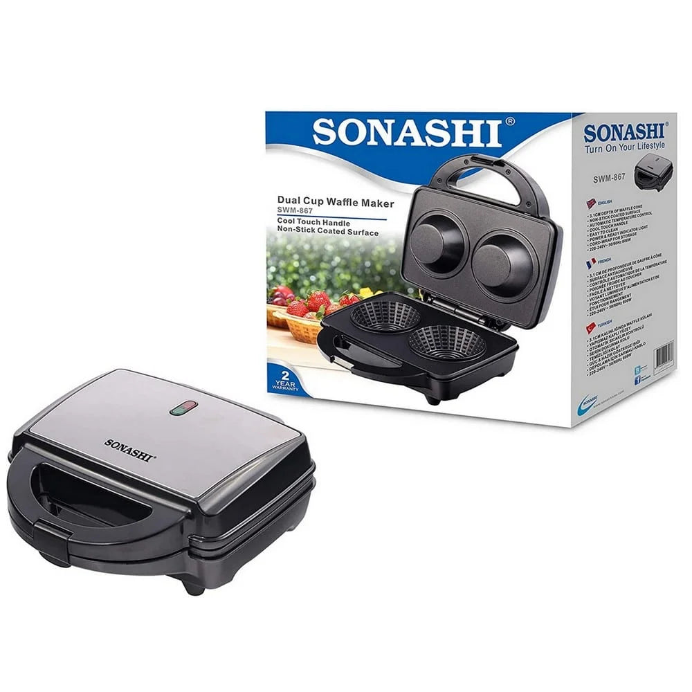 Gaufrier Électrique à Double Tasse 600W Sonashi SWM-867