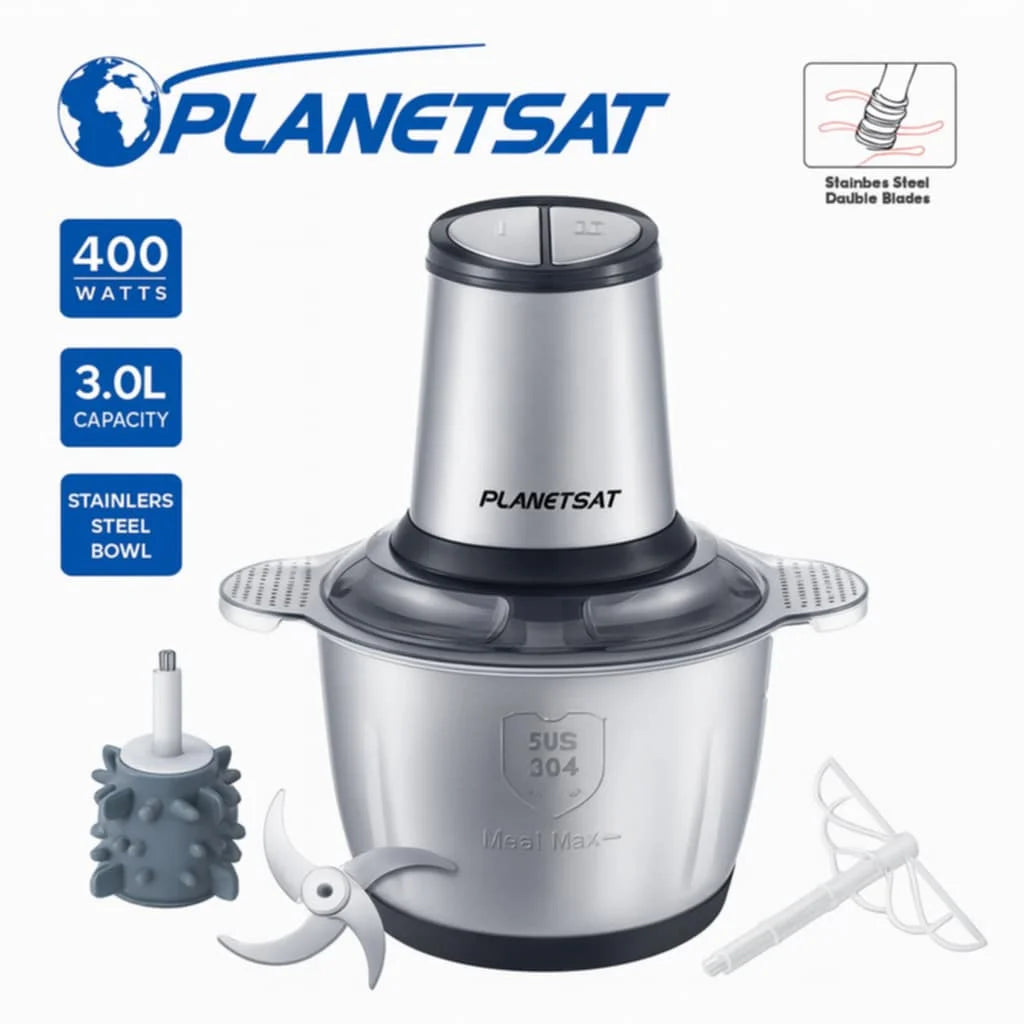 Hachoir inox 2 en 1 – 04 Lames 03L 400W PlanetSat PMC-1970