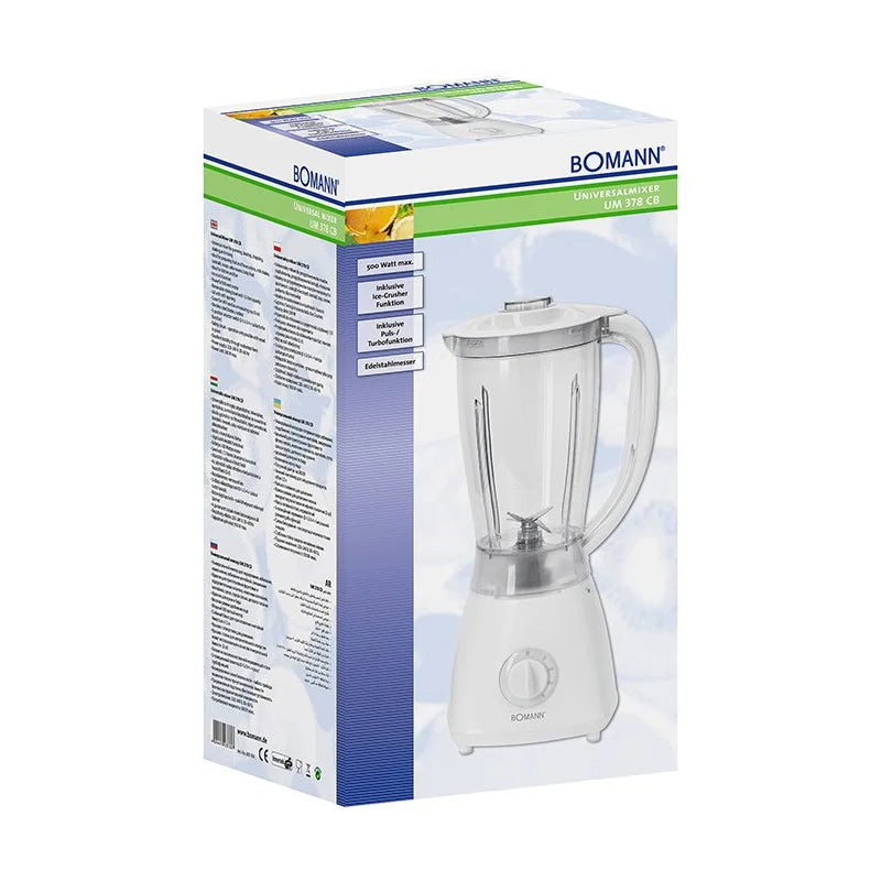 Blender Mixeur universel 1,5L 500W Bomann UM 378 CB Blanc