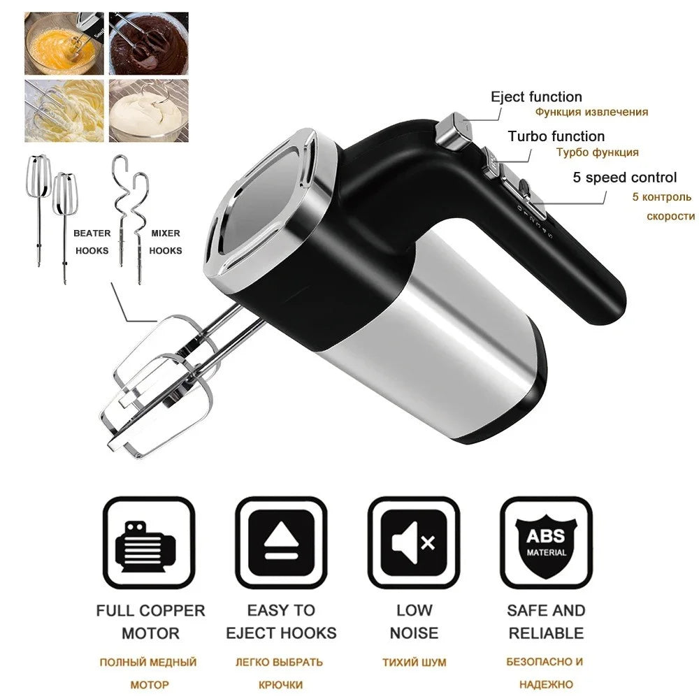 Batteur inox 500W 05 vitesses + Turbo Boommax BM-678S
