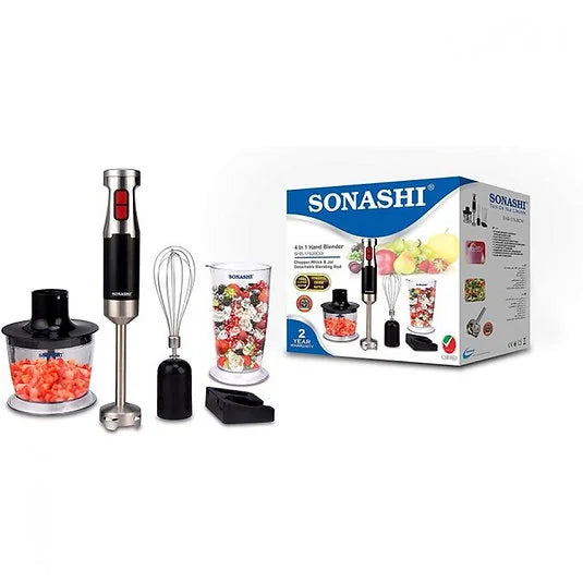 Mixeur Plongeur INOX 3en1 – 04 Lames – 600W Sonashi SHB-179JBC