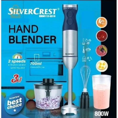 Bras Mixeur Inox Multifonction 3 en 1 – 800W SilverCrest HB5011Y-GS10
