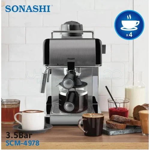 Machine à expresso pour café et cappuccino 3,5 bar Sonashi SCM-4978