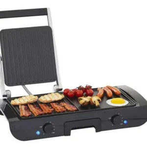 Planche a Grille et Panineuse inox 2 en 1 – 1500W 38×20 CM Multismart MS-GL1111